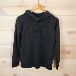 Under Armour Womens M ColdGear Hoodie Pullover Loose Fit Black Logo